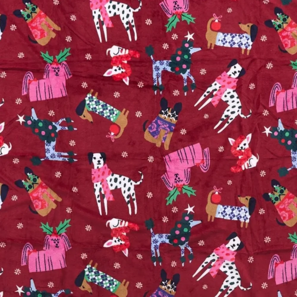 Vera Bradley fleece throw Holiday Hounds